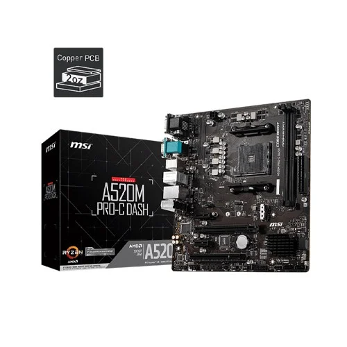 MSI A520M PRO-C DASH AMD AM4 Micro-ATX Motherboard