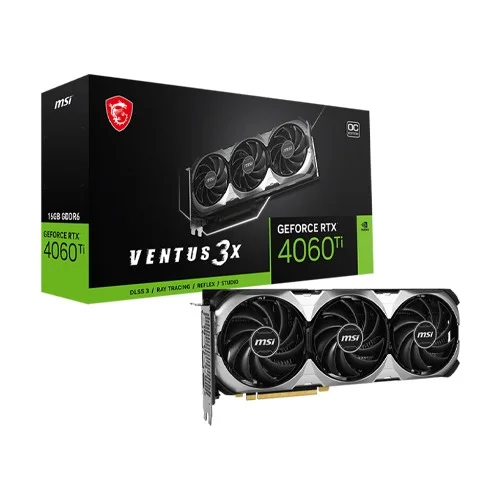 MSI GeForce RTX 4060 TI VENTUS 3X 16G OC GDDR6 Graphics Card