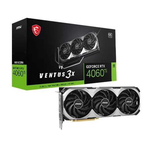 MSI GeForce RTX 4060 TI VENTUS 3X 8G OC GDDR6 Graphics Card