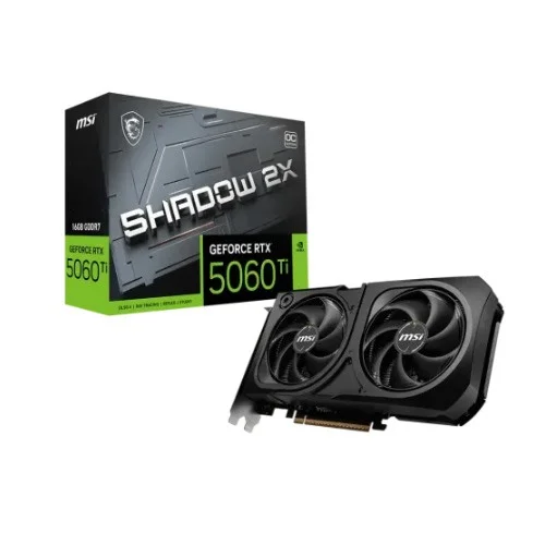 MSI GeForce RTX 5060 Ti 16G SHADOW 2X OC PLUS 16GB GDDR7 Graphics Card
