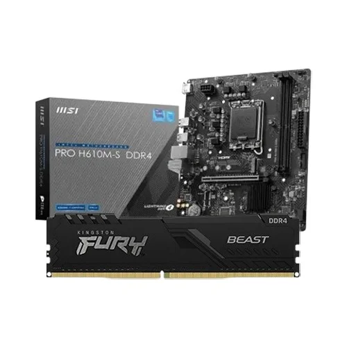 MSI PRO H610M-S Motherboard & Kingston FURY Beast Desktop RAM Combo