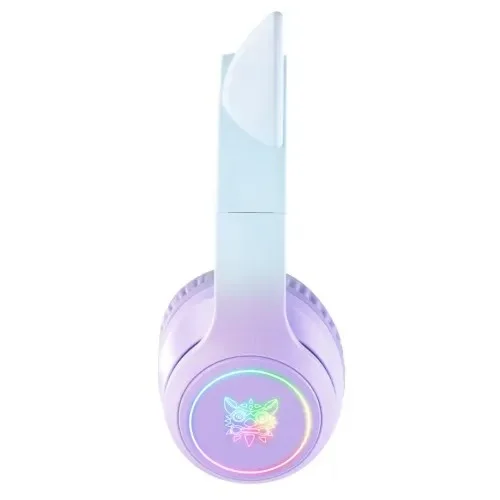 Onikuma B90 RGB Cat Ear Bluetooth 5.0 Wireless Gaming Headset, Purple