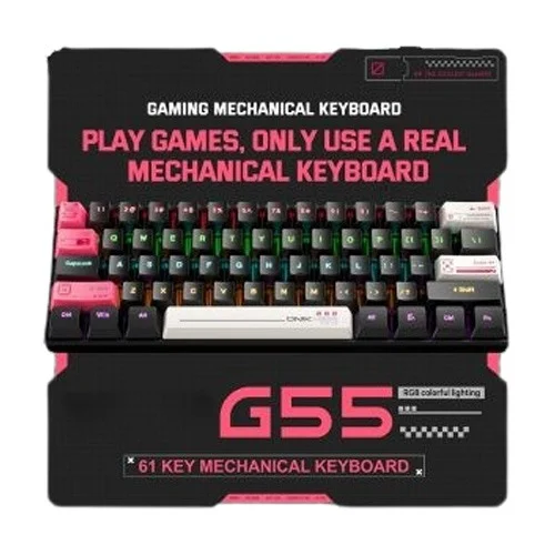 ONIKUMA G55 61 Keys RGB Colorful Lighting Wired Gaming Mechanical Keyboard
