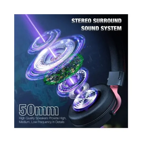 Onikuma X10 Ox Horn RGB Wired Professional Gaming Headset with Noise Cancellation Microphone (Black Red)