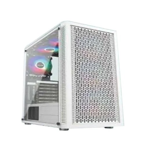 PC Power Dark Flow Mesh Elite Mid Tower ATX Gaming Case White