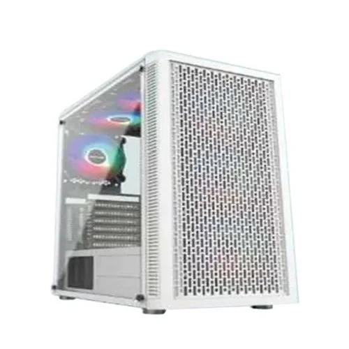 PC Power Dark Flow Mesh Elite Mid Tower ATX Gaming Case White