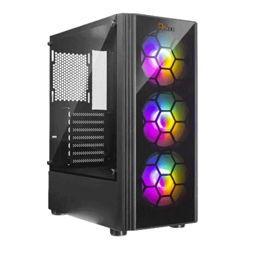 PC POWER PG-400 SPIDER WEB CRYSTAL ATX GAMING CASE (BLACK)