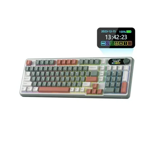 Royal Kludge S98 Tri-Mode Hot-Swappable Chartreuses Switch Mechanical Keyboard With Display