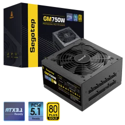 SEGOTEP GM750 750W 80 Plus Gold Full Modular PCIe 5.0 ATX 3.0 Power Supply