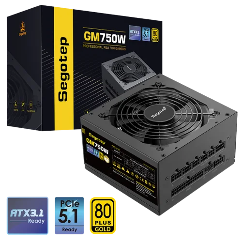SEGOTEP GM750 750W 80 Plus Gold Full Modular PCIe 5.0 ATX 3.0 Power Supply