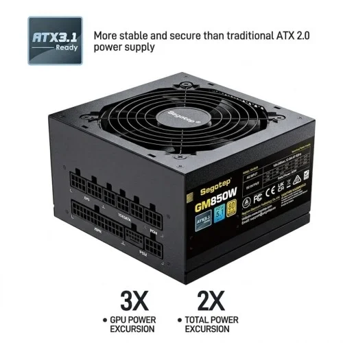 SEGOTEP GM850 850W Full Modular 80 Plus Gold ATX 3.1 Power Supply