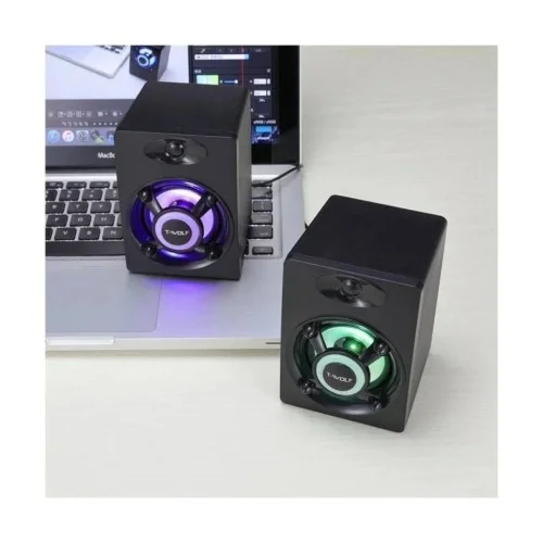 T-WOLF S1 RGB 2:0 Wired Black Gaming Speaker