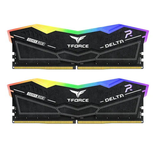 TEAM Delta RGB 32GB(2x16GB) DDR5 6000MHz CL30 Desktop Gaming RAM Black