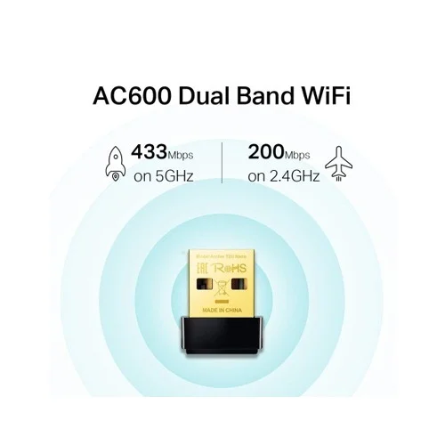 TP-Link Archer T2U Nano AC600 Dual Band Mini USB WiFi Adapter