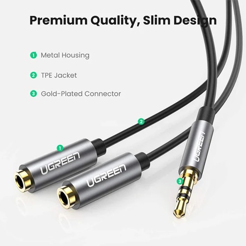 UGREEN AV123 3.5mm Aux Stereo Audio Splitter Cable (10532)