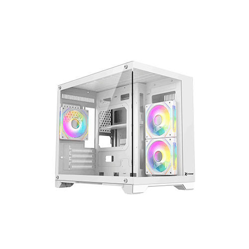 XTREME 500W WITH 3 ARGB FAN TEMPERED GLASS WHITE CASE