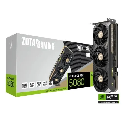 ZOTAC GAMING GeForce RTX 5080 SOLID CORE OC 16GB GDDR7 Graphics Card