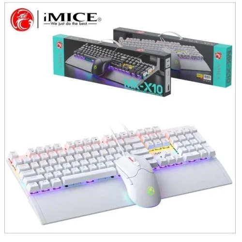 iMICE MK-X10 Mechanical Gaming Keyboard Mouse Combo white