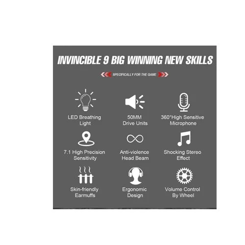 Ovleng Q10 USB Virtual 7.1 Wired LED Lighting Gaming Headphone Black-Red