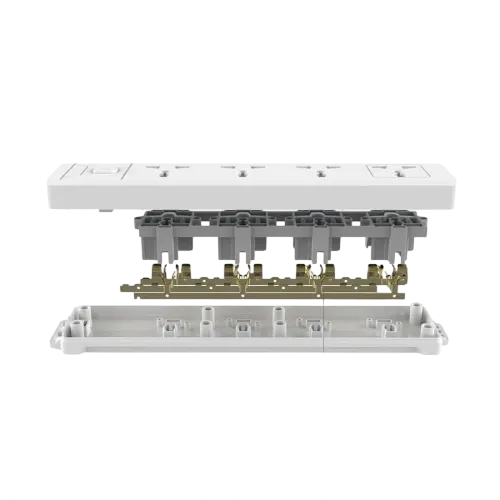 Deli ET403 Universal Hole Extension Cord 2 Pin 4 Port 3 Meter Power Strip