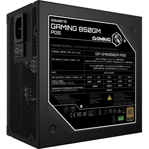 GIGABYTE GAMING 850GM PG5 850W 80 PLUS Gold Power Supply