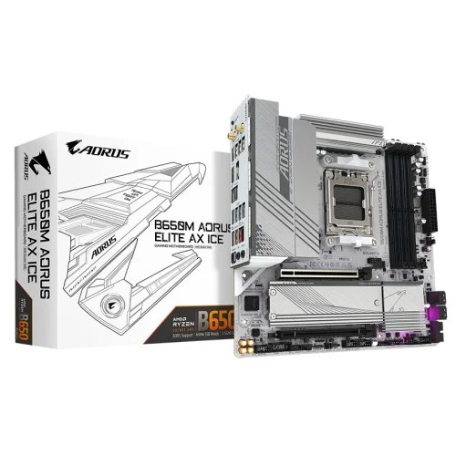 GIGABYTE B650M AORUS ELITE AX ICE (Rev. 1.x) AM5 Micro ATX Motherboard